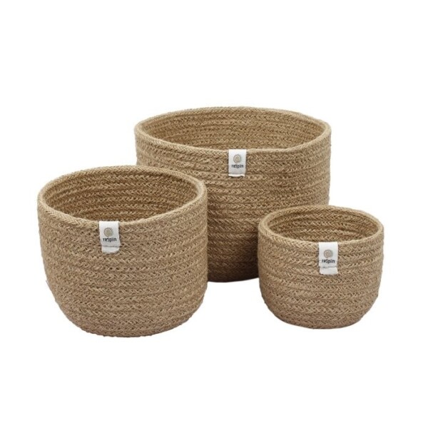 ReSpiin Tall Jute Basket Set