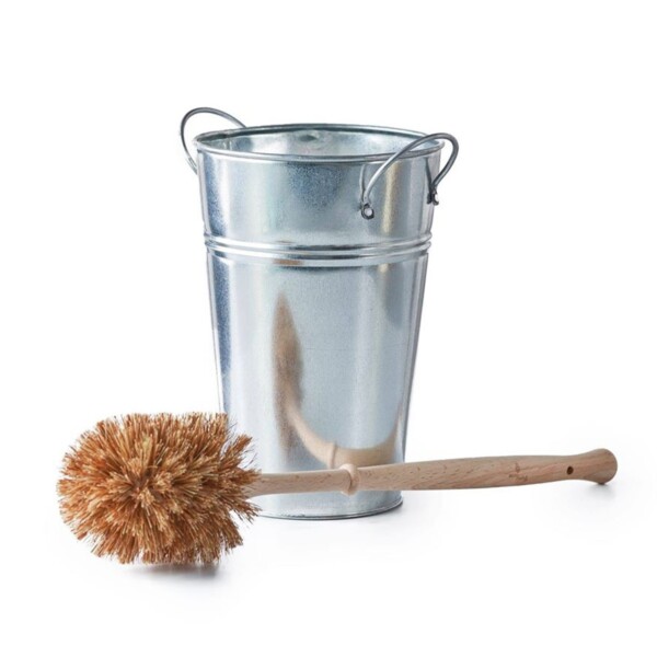 eco living, compostable, biodegradable, handmade, Natural Bristle Toilet Brush, toilet brush holder, metal toilet brush holder, toilet brush, Large, plastic-free, beech wood, metal, recyclable