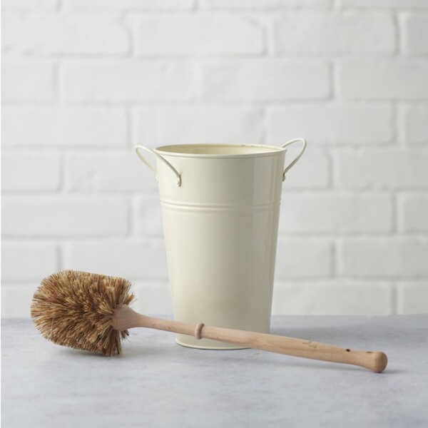 eco living, compostable, biodegradable, handmade, Natural Bristle Toilet Brush, toilet brush holder, metal toilet brush holder, toilet brush, Large, plastic-free, beech wood, metal, recyclable