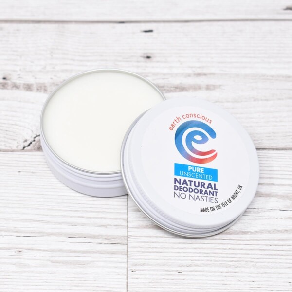 Earth Conscious Peppermint & Spearmint Natural Deodorant Tin Open