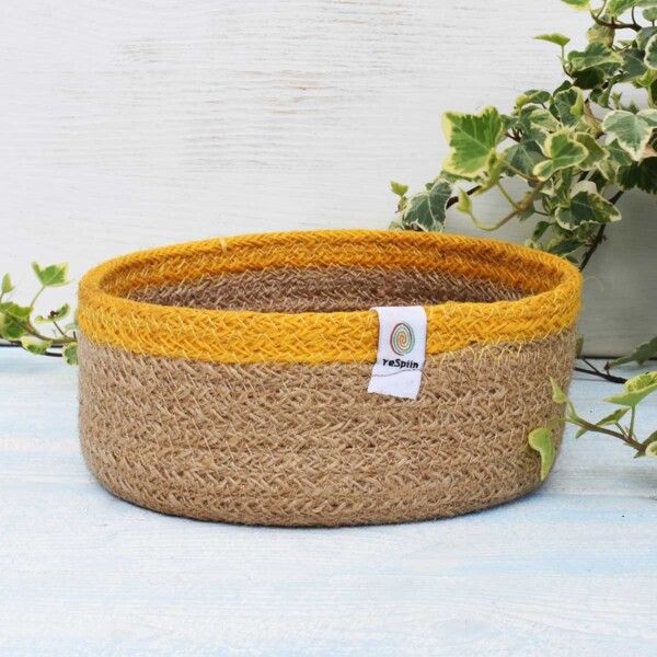 ReSpiin Small Yellow Jute Basket