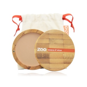 Zao Brown Beige Compact Powder Case And Bag
