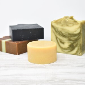 Selection of goap soap and shampoo bars