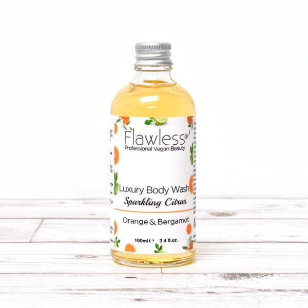 flawless, Sparkling Citrus , Body Wash, skincare, orange, bergamot, vegan-friendly, handmade, luxury body wash,