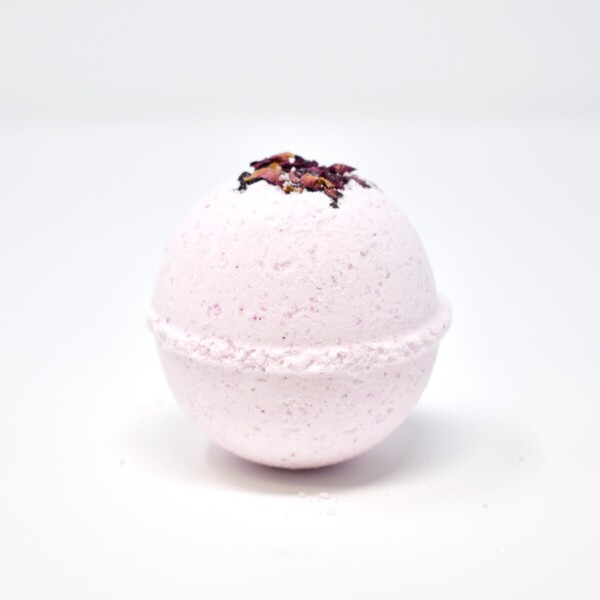 the salty herb , Romance Rose, Bath Bomb , rose, patchouli ,sandalwood , vegan, cruelty free, natural, plastic free,