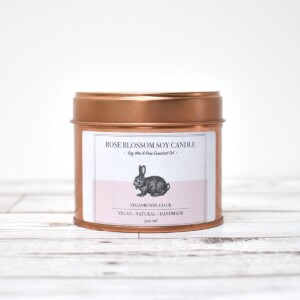 Vegan Bunny Rose Blossom Soy Wax Candle