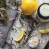 Lemon & Thyme Dorset Sea Salt Flakes mixed with fresh lemon