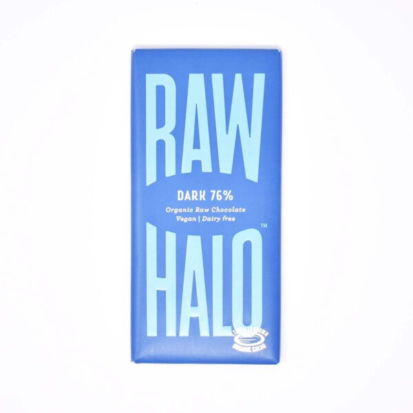 Raw Halo Vegan Organic Raw 76% Dark Chocolate 70g bar
