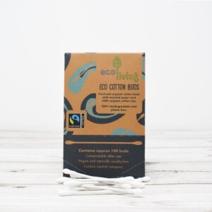 eco living, Organic Fairtrade Cotton Buds, cotton buds, cotton swabs, plastic-free, recyclable, vegan friendly,