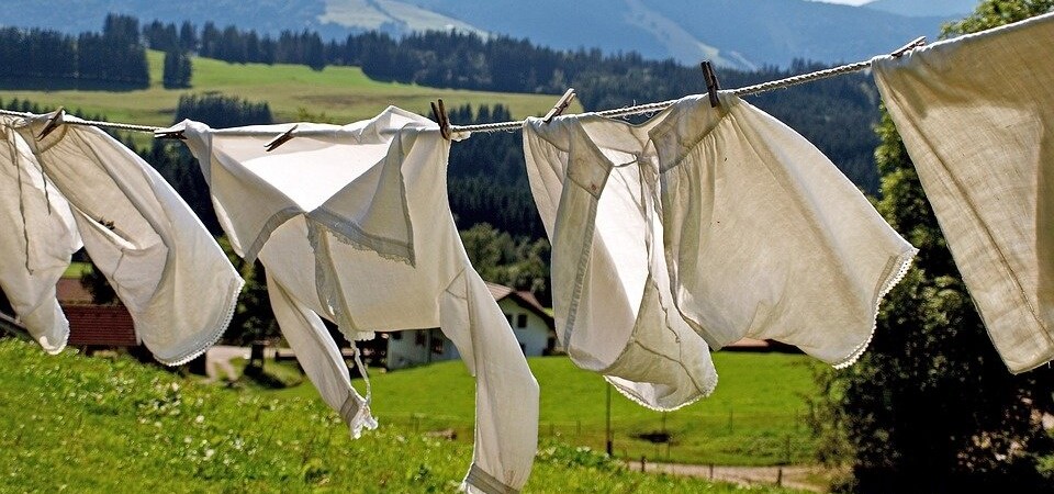 laundry on a washing line