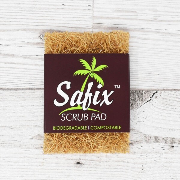 safix, Coconut Fibre Scrub Pad, scrub pad, natural scrub pad, compostable, non toxic, biodegradable , scouring pad, scouring pads, plastic-free, vegan-friendly,