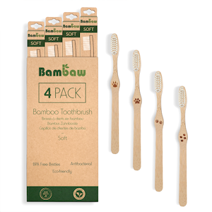 Bamboo Toothbrush Soft Bristles - 4 Pack