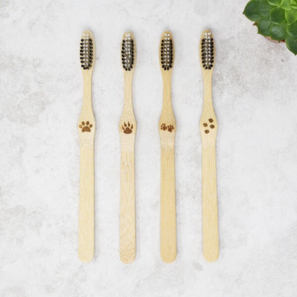 bambaw, Bamboo Toothbrush Soft Charcoal Bristles, pack of 4, family pack, toothbrushes, biodegradable,