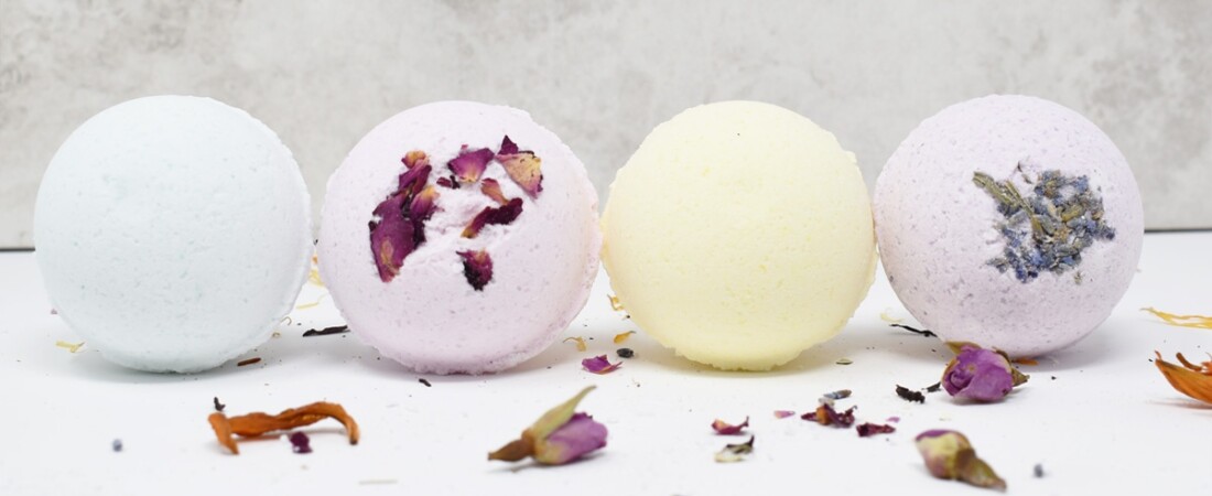 Set of four bath bombs by The Salty Herb