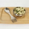A Slice of Green Stainless Steel Spork With Stainless Steel Food Container