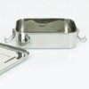 A Slice of Green Rectangle Leak Resistant Stainless Steel Lunch Box With Lid Open