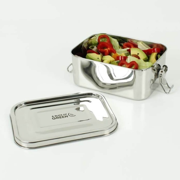 A Slice of Green Deep Rectangle Leak Resistant Stainless Steel Lunch Box