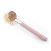 Eco Living Plant Bristle Pink Dish Brush with Silicone Handle