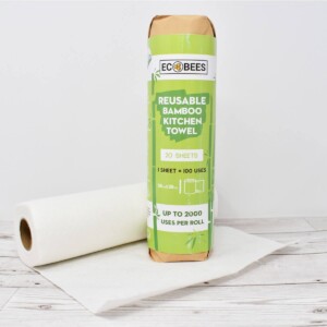 EcoBees, eco bees, kitchen roll, reusable kitchen roll, reusable, paper towel, anti bacterial, multi purpose towels, bamboo kitchen towels, machine washable, environmentally friendly, vegan-friendly, natural, plastic-free, bio-degradable,