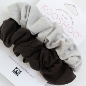 KooShoo Set of 2 Moon Shadow Organic Plastic-free Hair Scrunchies