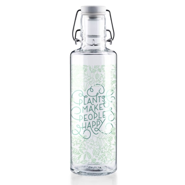 Soul Plants Make People Happy Glass Water Bottle