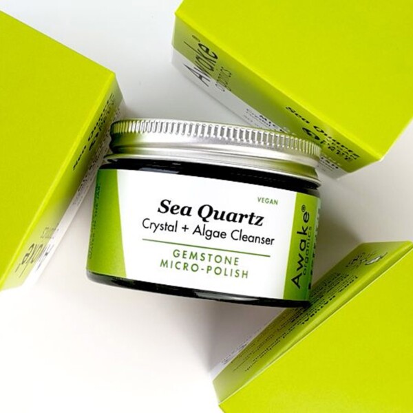 Awake Organics Sea Quartz Cleanser Jar and Packaging