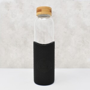 Neon Kactus Glass Water Bottle Feel the Beat Black