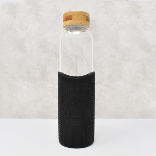 Neon Kactus Glass Water Bottle Feel the Beat Black