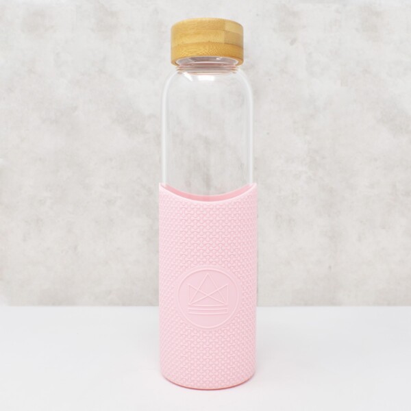 Neon Kactus Glass Water Bottle Friday Feelin Pink