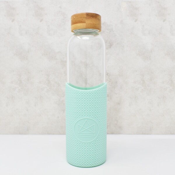 Neon Kactus Glass Water Bottle Good Vibrations Green