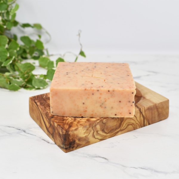 Eco Living Rectangle Olive Wood Soap Dish With Soap