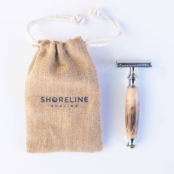 Shoreline Shaving Hessian Travel Bag With Safety Razor