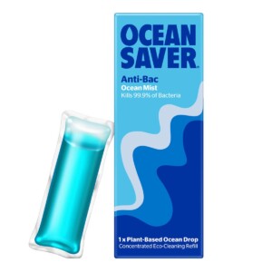 ocean saver, Cleaning Drop, Anti Bacterial, Ocean Mist , biodegradable, plant-based, eco-friendly, cleaner refills, household cleaning, water soluble sachets,