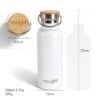 Nought Stainless Steel with Bamboo Lid Water Bottle Measurements