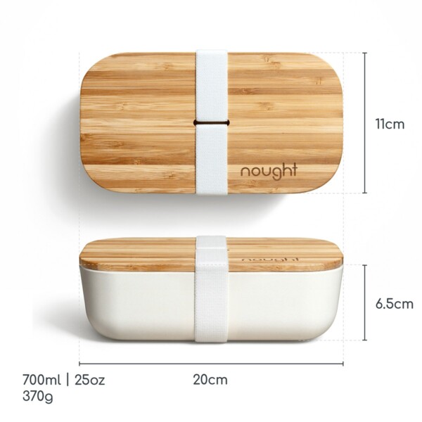 Nought Bamboo Lid Lunchbox dimensions