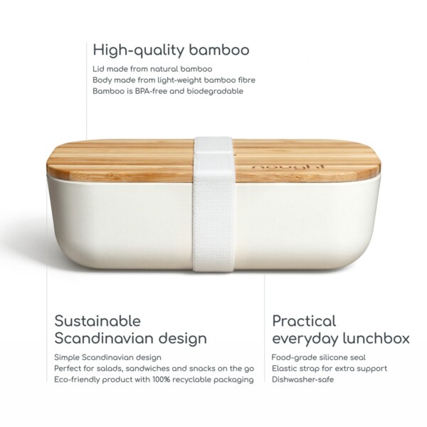 Nought Bamboo Lid Lunchbox Information graphic