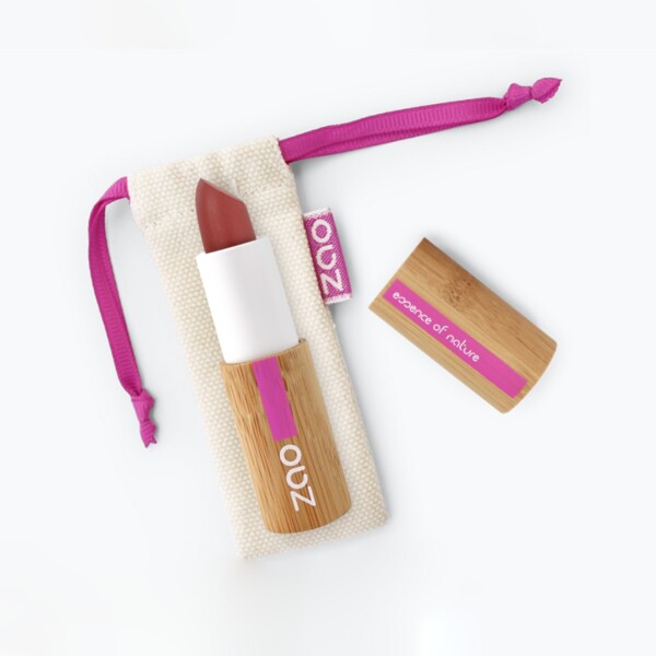 Zao Pink Red Matte Lipstick And Bag