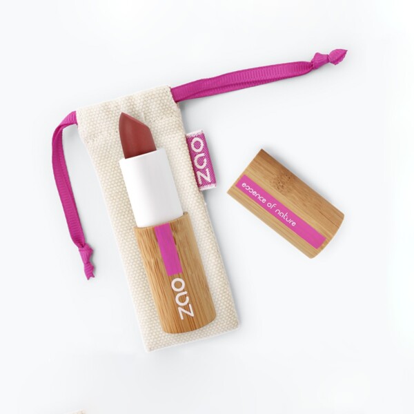 Zao Pomegranate Red Matte Lipstick And Bag