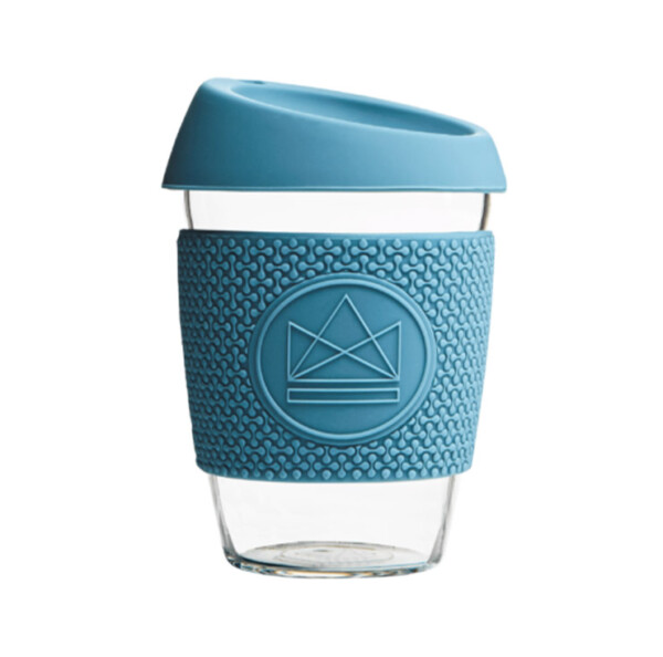 Supersonic Blue Glass Coffee Cup - 12oz