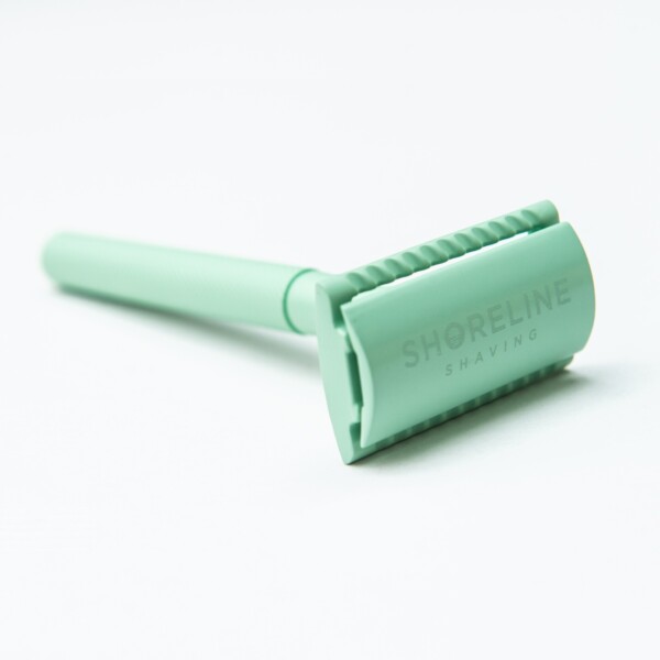 Shoreline Shaving Mint Green Safety Razor in Hessian Bag