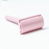 Shoreline Shaving Pastel Pink Safety Razor in Hessian Bag
