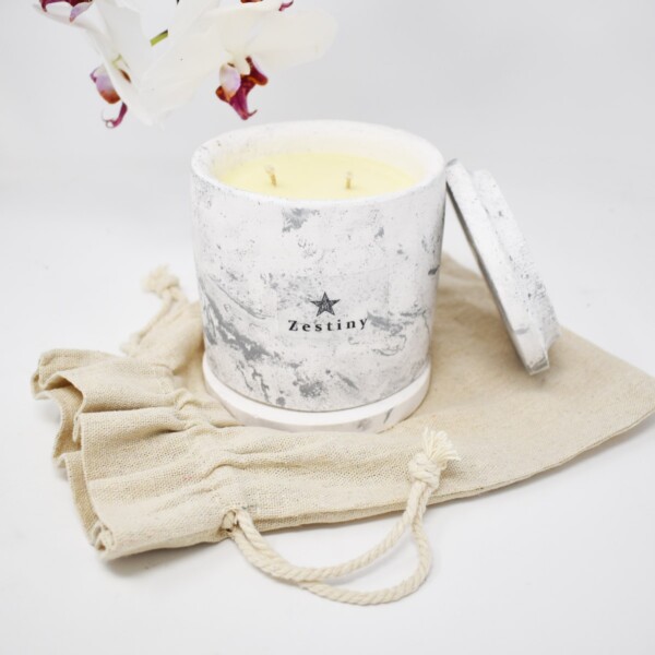 Zestiny 'Uplifting' 2 Wick Stone Soy Wax Candle - 400ml