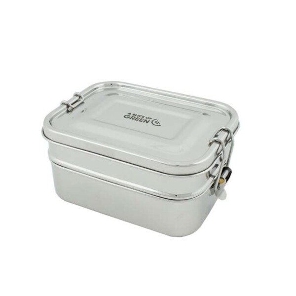 Rectangle Two Tier Leak Resistant Stainless Steel Lunch Box