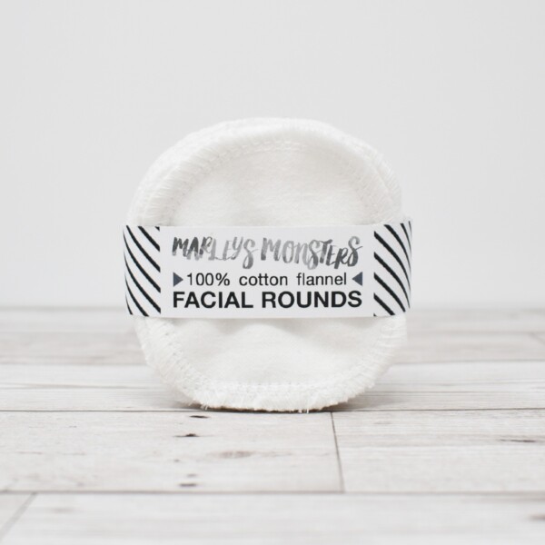 20 Cotton Flannel Facial Rounds - White