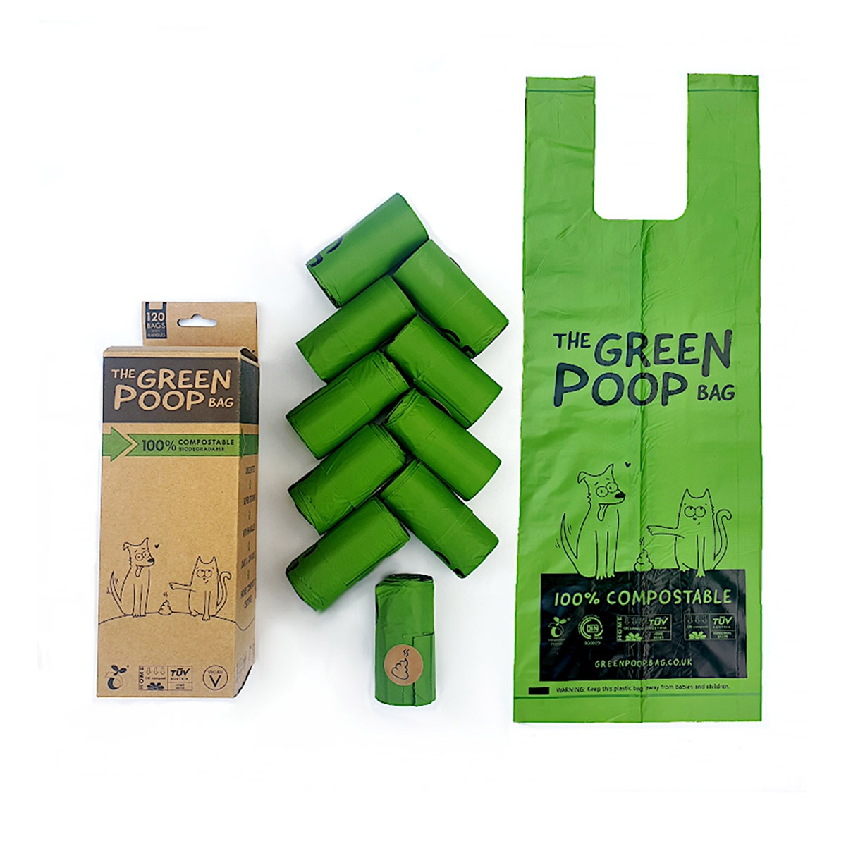100 Compostable Dog Poop Bags 120 bags Peace With The Wild