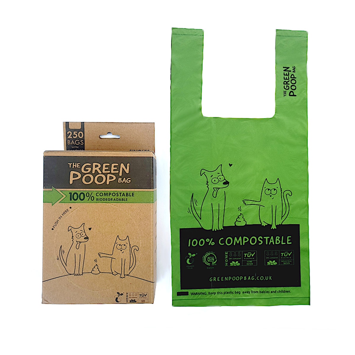100 Compostable Dog Poop Bags XL 250 bags Peace With The Wild
