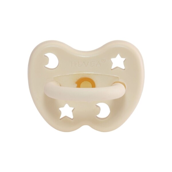 Star & Moon Natural Rubber Pacifier - Milky White - Image 3
