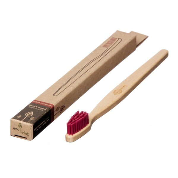 100% Plant-Based Beech Wood Toothbrush - Medium Bristles - Image 4