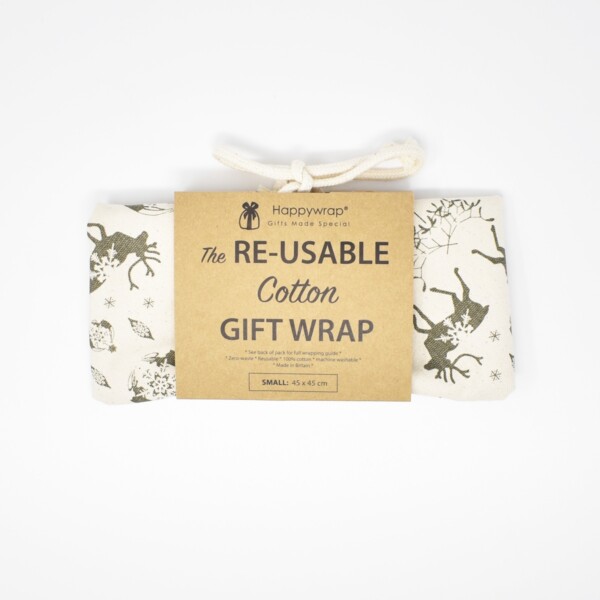 Organic Cotton Reusable Gift Wrap - Grey - Image 2