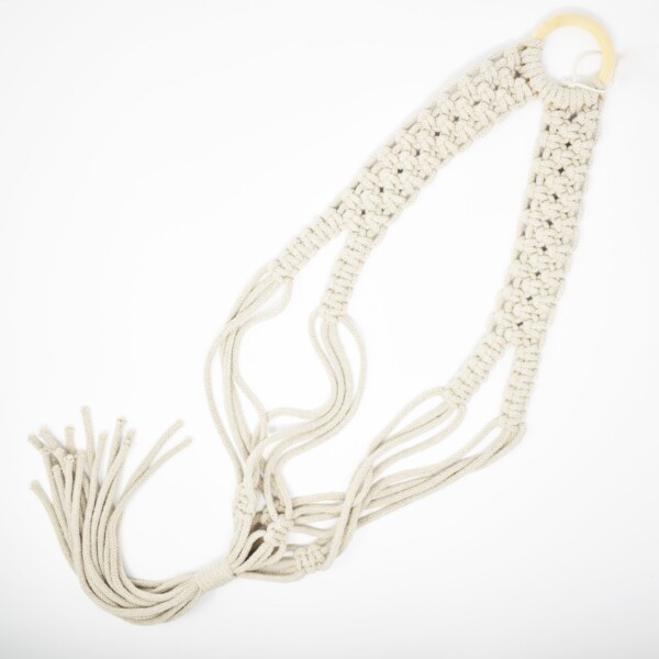 Boho Macramé Planter - Natural - Image 2